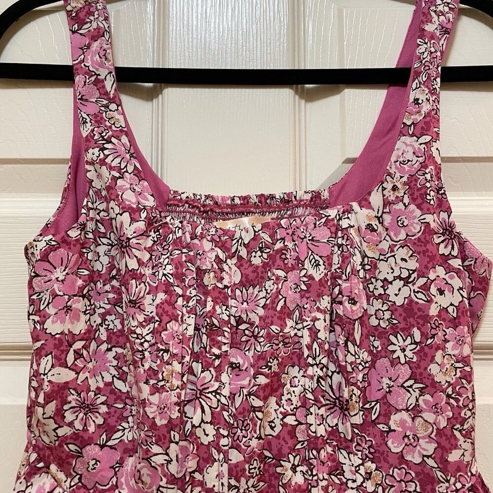BAND OF THE FREE Pink Floral Balloon Hem Sundress Sz M - Picture 3 of 5